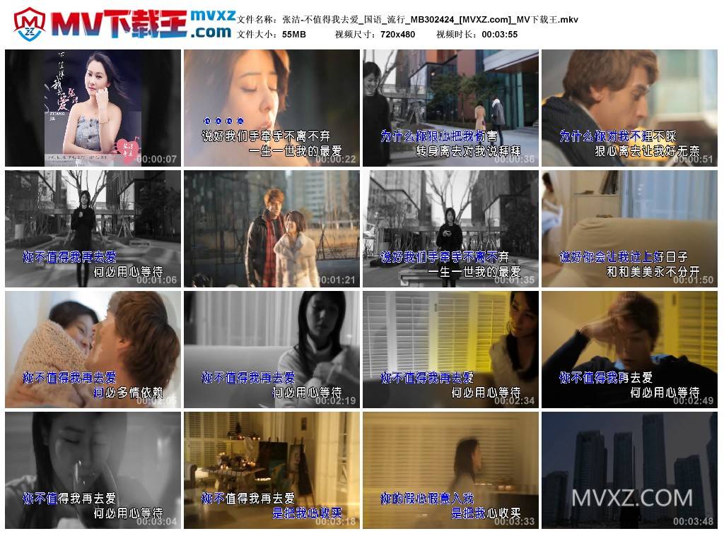 张洁-不值得我去爱_国语_流行_MB302424